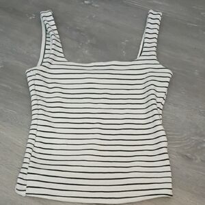 Zara Black and White Striped Tank Top
